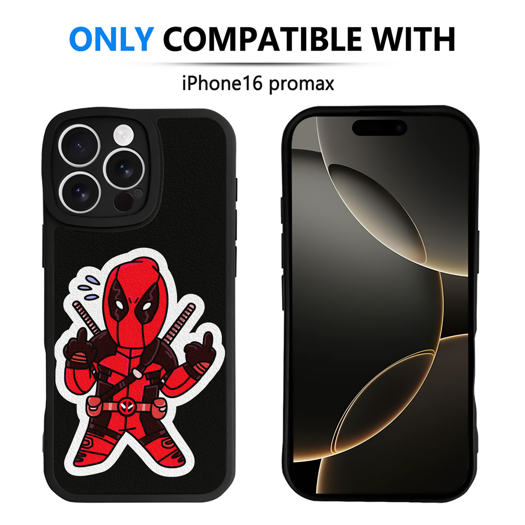 （画像用） Deadpool デッドプール 【iPhone 16シリーズ対応】シリコンスマホケース（レザー調） 材質：シリコン